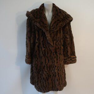 Womens Carole Little Brown Rabbit Fur Coat XL